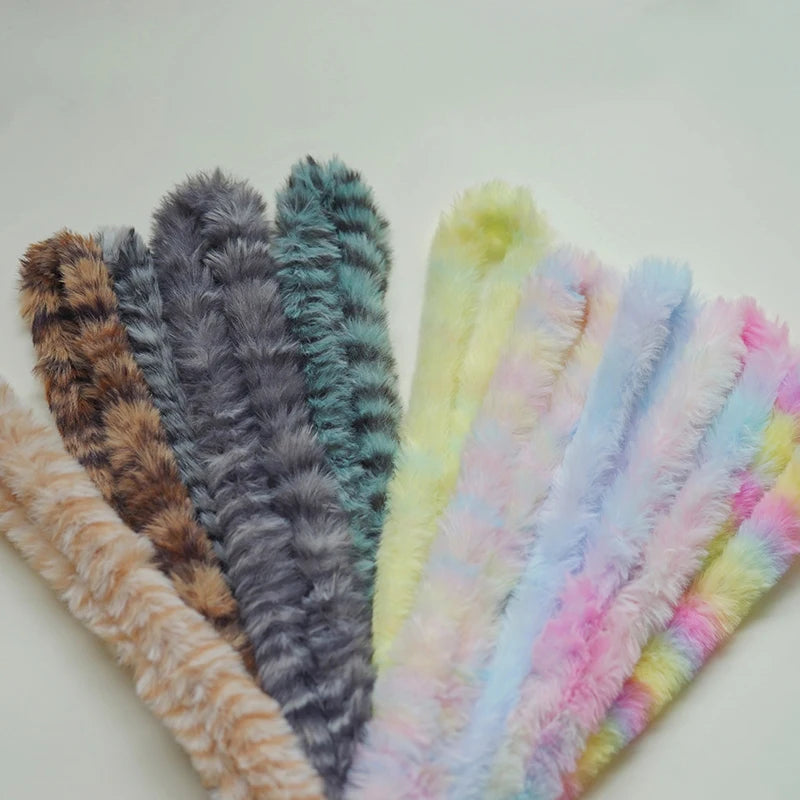 Gradient Rabbit Hair Twist Stick Ribbon Bar Strip Plush Wool Iron Wire Thread Felt Fabric Diy Animals Pets Toys Dolls Accessory