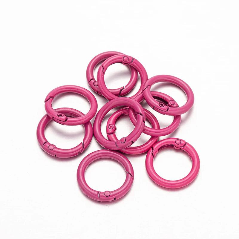 5Pcs/lot Metal O Ring Spring Clasps Openable Round Carabiner Keychain Bag Clips Hook Dog Chain Buckles Connector For DIY Jewelry