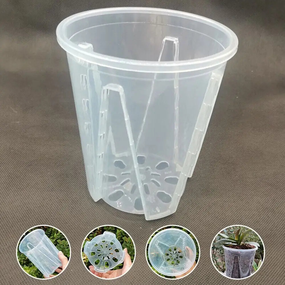Clear Plastic Orchid Pots With Holes Transparent Flower Pot Succulents Plant