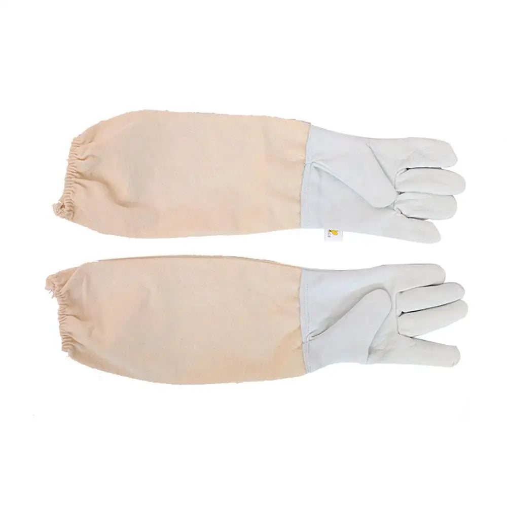 Beekeeping Equipment Thickened Apricot Space Suit One-piece Split Bee Suit White Space Suit and Sheepskin Gloves Set