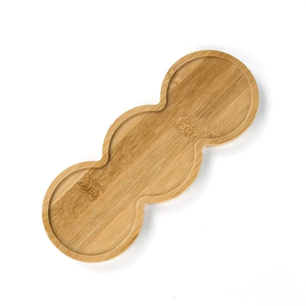 Bamboo Wood Flowerpot Tray Gift Multi-purpose Five-pointed Star Coaster Cartton Cat Deer Rectangle Oval Succulents Bonsai Holder