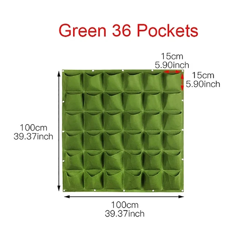 Wall Hanging Planting Bag Multiple Pockets Grow Bag Planter Vertical Garden Vegetable Living Bonsai Flower Plant Pot Home Supply