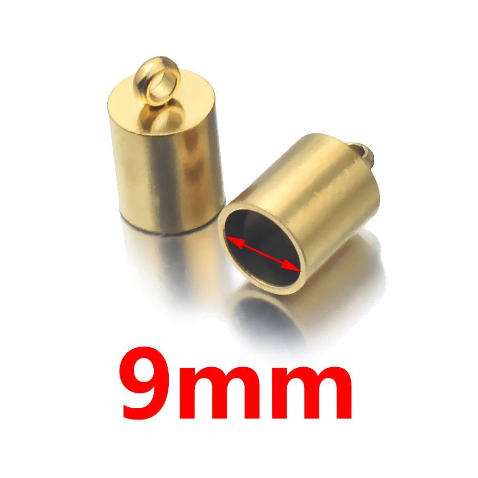 10pcs Stainless Steel Plated Gold Clasps Hooks Cords End Caps Cord for Jewelry Making Bracelet Necklace DIY Jewelry Findings