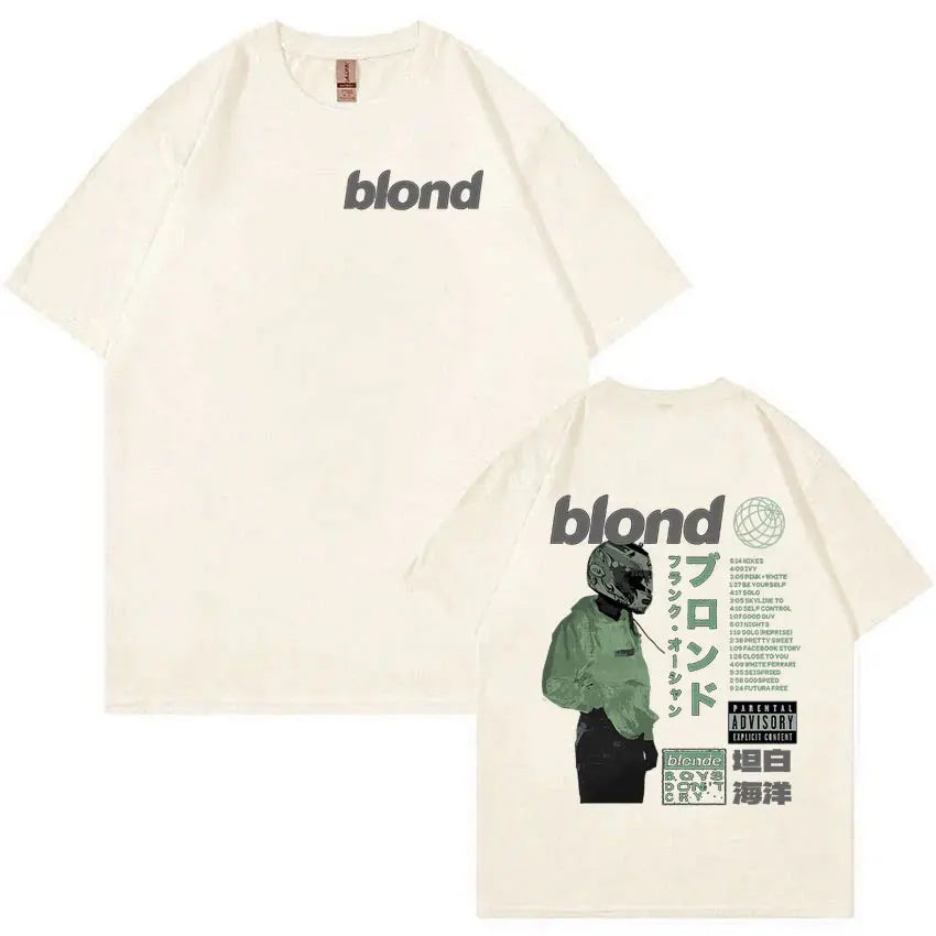 Rapper Frank Retro Graphic T Shirt for Men Hip Hop Ocean Album Y2K Unisex Oversized Cotton Fashion Tee