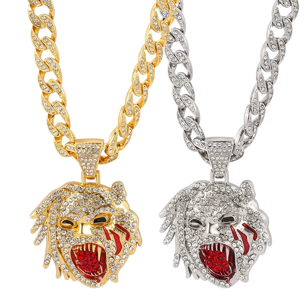 European and American Fashion Leopard Head Necklace Retro Personality Animal Pendant Exquisite Versatile Clavicle Chain