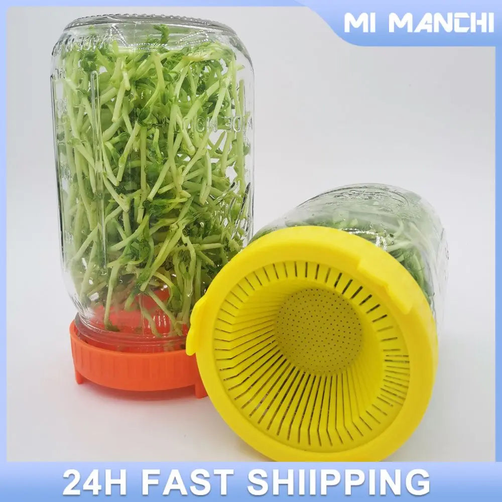 Seed Sprouter Sprouting Cover Sprouting Strainer Mason Cans With Lid Sprouting Net Cover Sprouts Strainer Gardening Tools