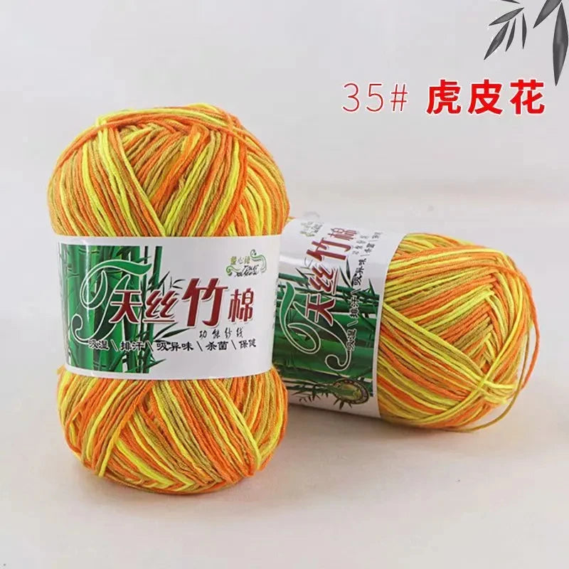 Bamboo Charcoal Cotton Yarn For Weaving 50g Ball DIY