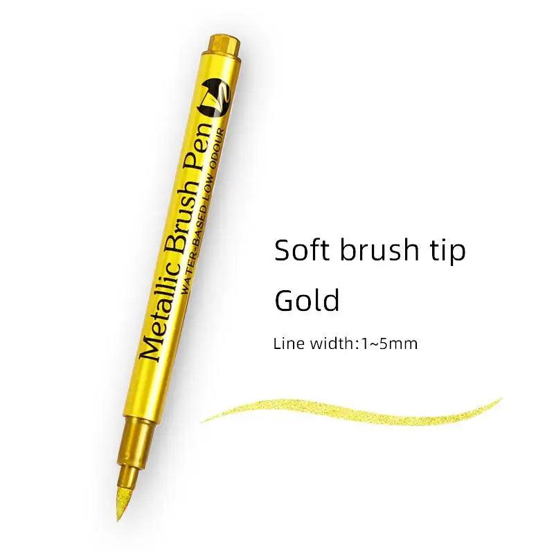 Metallic Marker Pens Gold Silver Permanent Art Markers for Artist Illustration Crafts Scrapbooking Fabric DIY Epoxy Resin Mold