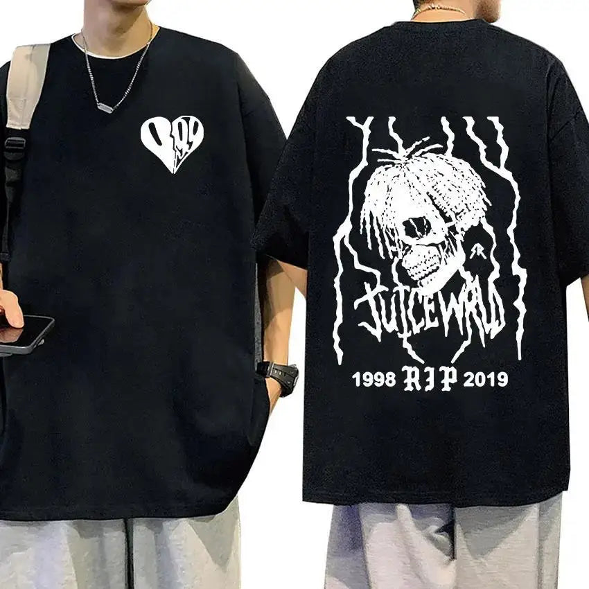 Juice WRLD T Shirt for Men and Women Casual Hip Hop Summer Sweatshirts Black Pullover for Boys and Girls