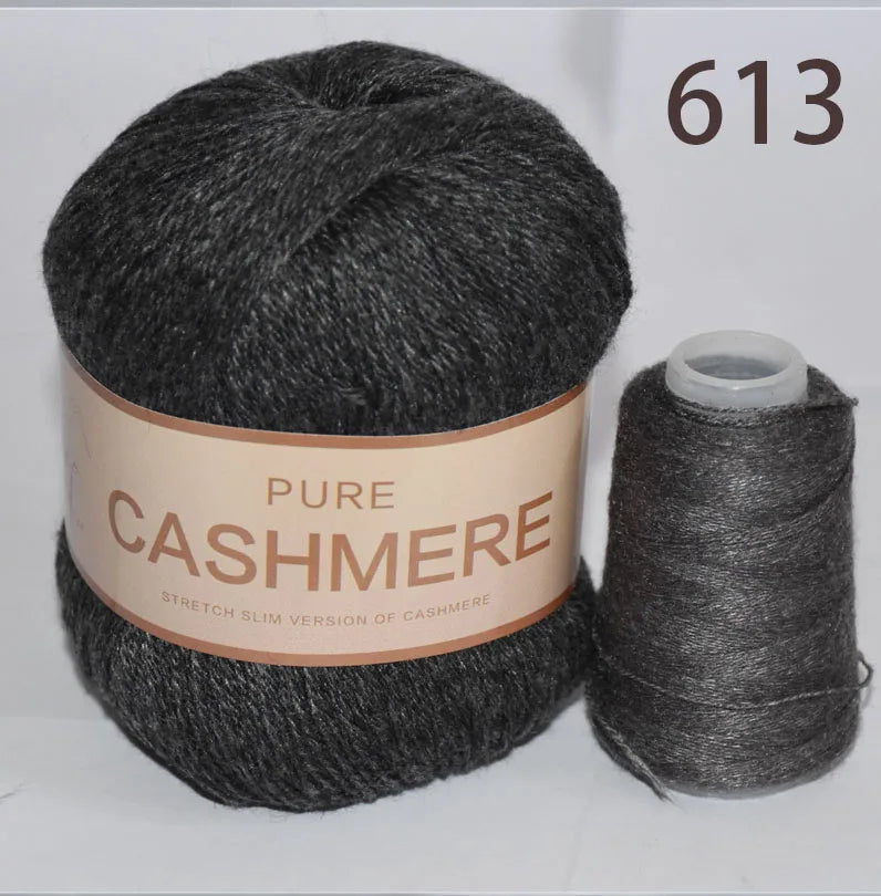 Pure Mongolian Cashmere Yarn for Crocheting 3-Ply Worsted Warm Soft Weaving Fuzzy Knitting Thread Pack of 5