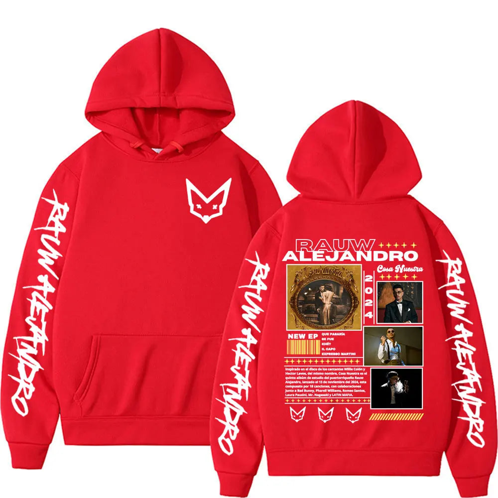 Singer Rauw Alejandro Cosa Nuestra Tour Merch Hoodies Men Women Casual Comfort Oversized Hoodie Hip Hop Style Fashion Sweatshirt