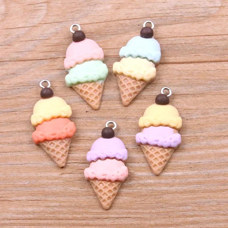10Pcs 37 Styles Mix Fruit Animals Popsicle Candy Resin Earring Charms Diy Findings Keychain Bracelets Pendant For Jewelry Making