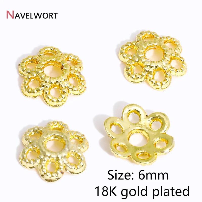 14K/18K Gold Plated Brass Bead Caps,Caps For Beads,Flower Bead Caps For Jewelry Making,Caps For Bracelet,Accessories For Jewelry
