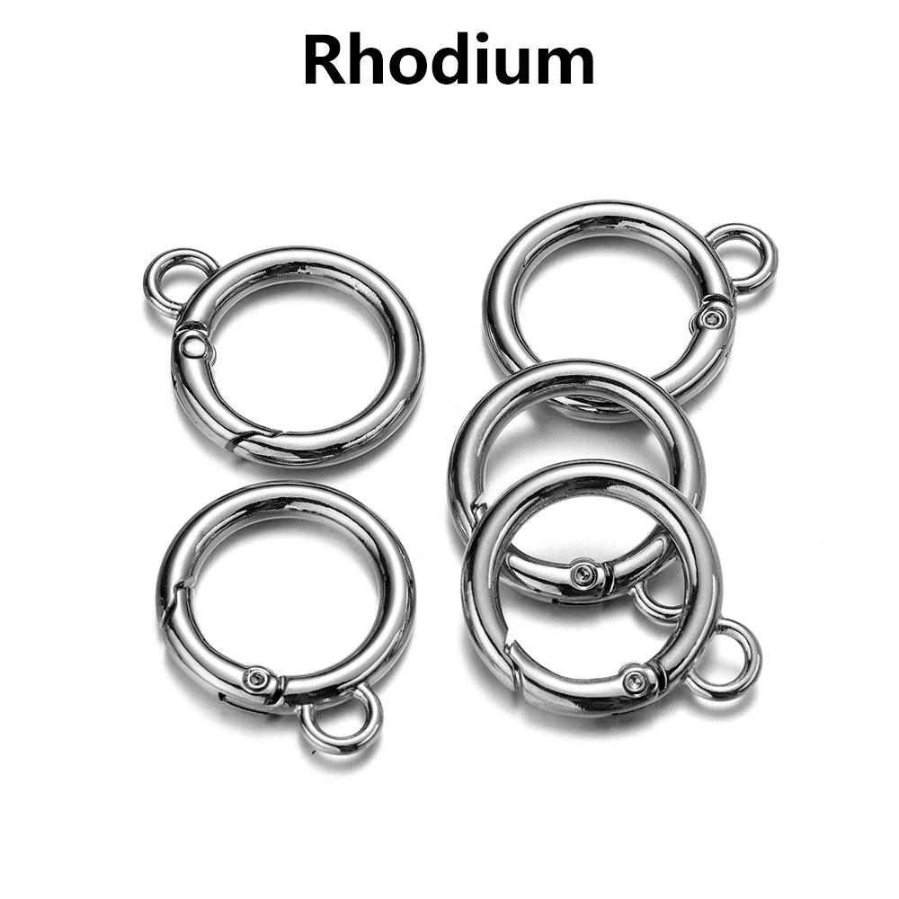 5Pcs/Lot Alloy O Ring Spring Clasps Openable Round Carabiner Keychain Bag Clips Hook Buckles Connector For DIY Jewelry Making