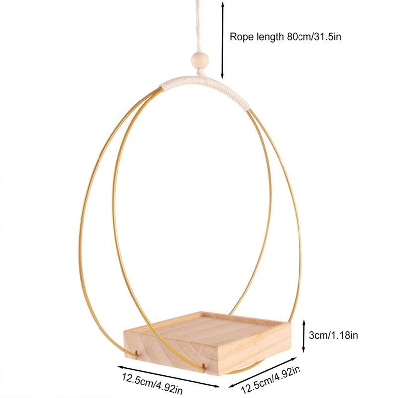 Hanging Flower Pot Shelf With Indoor Hanging Flower Pots Balcony Decoration, Plants, Living Room, Wooden Shelf  Hanging Basket