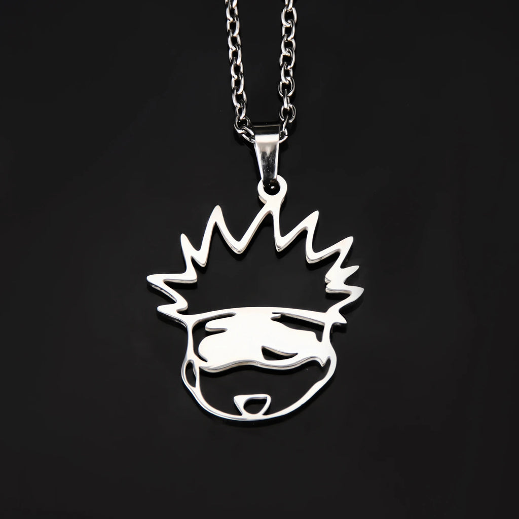 Anime Jujutsu Kaisen Necklace Gojo Satoru Cute Cat High School Emblem Logo Pendant Necklaces for Women Men Jewelry Accessories