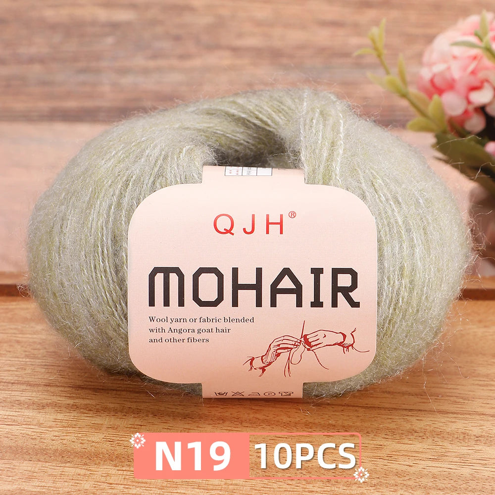 Soft Mohair Crochet Yarn Set 10 Pcs For DIY Knitting