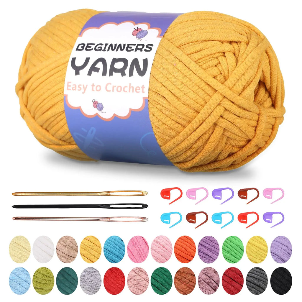 Fenrry 200g Crochet Yarn for Beginners with Stitch Markers