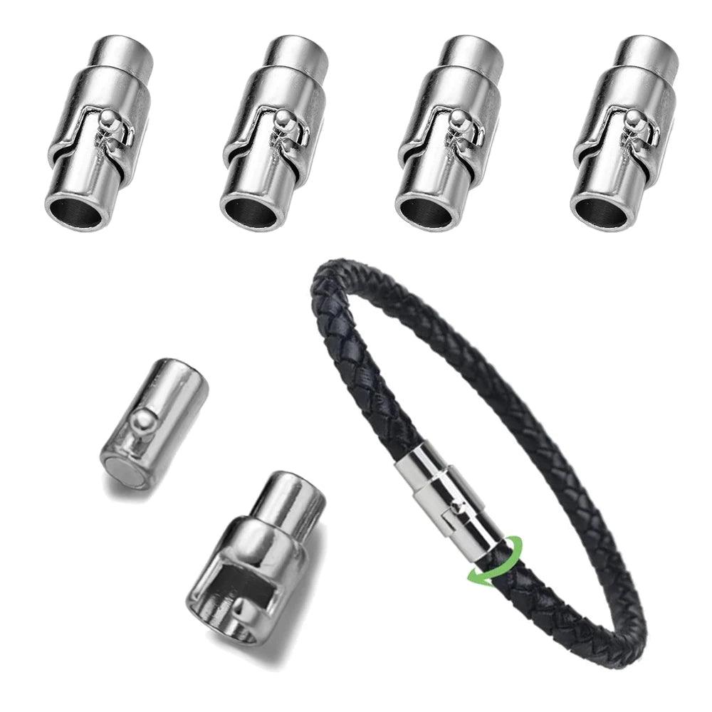 5Sets Leather Cord End Caps Magnetic Locking Clasps Closures Buckle for DIY Leather Bracelet Kumihimo Jewelry Making Supplies