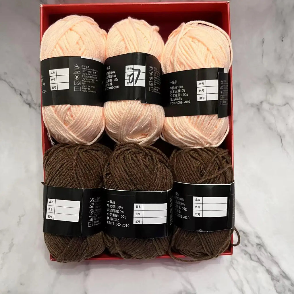 10 Balls Milk Cotton Yarn 500g Knitting and Crochet Wool Cotton Yarn DIY Craft Pack