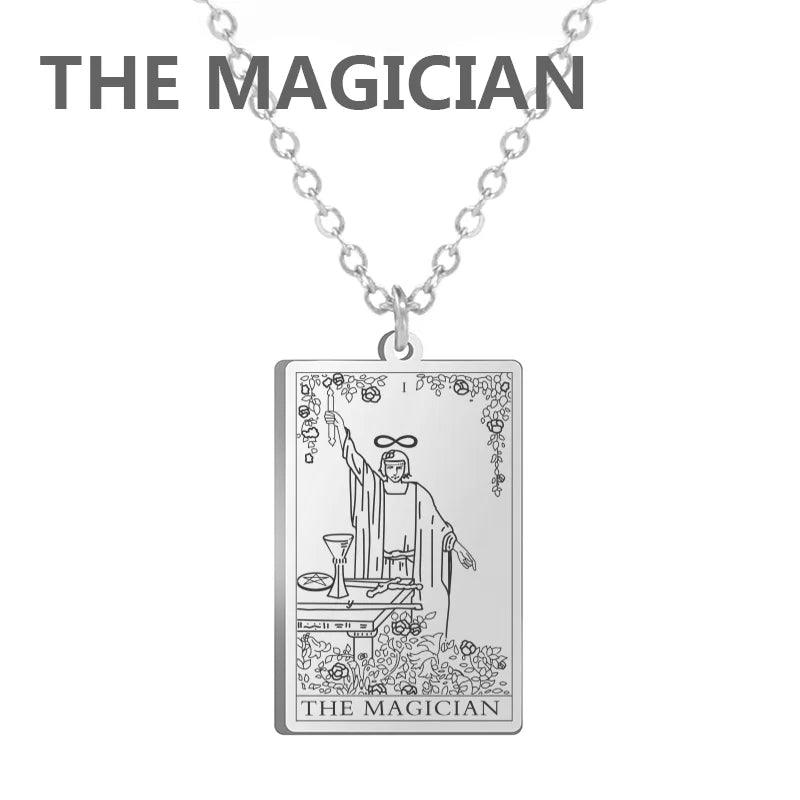 Stainless steel Cassic Tarot Pendant Necklace Major Cigano fortune Telling Necklace Star/Moon/Death Symbol Pendant Accessory