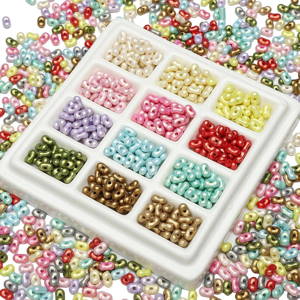 About 100Pcs Acrylic Pearl Peanut Beads Unique Loose Beads Handmade DIY Making Jewelry Bracelet Crafts Materials