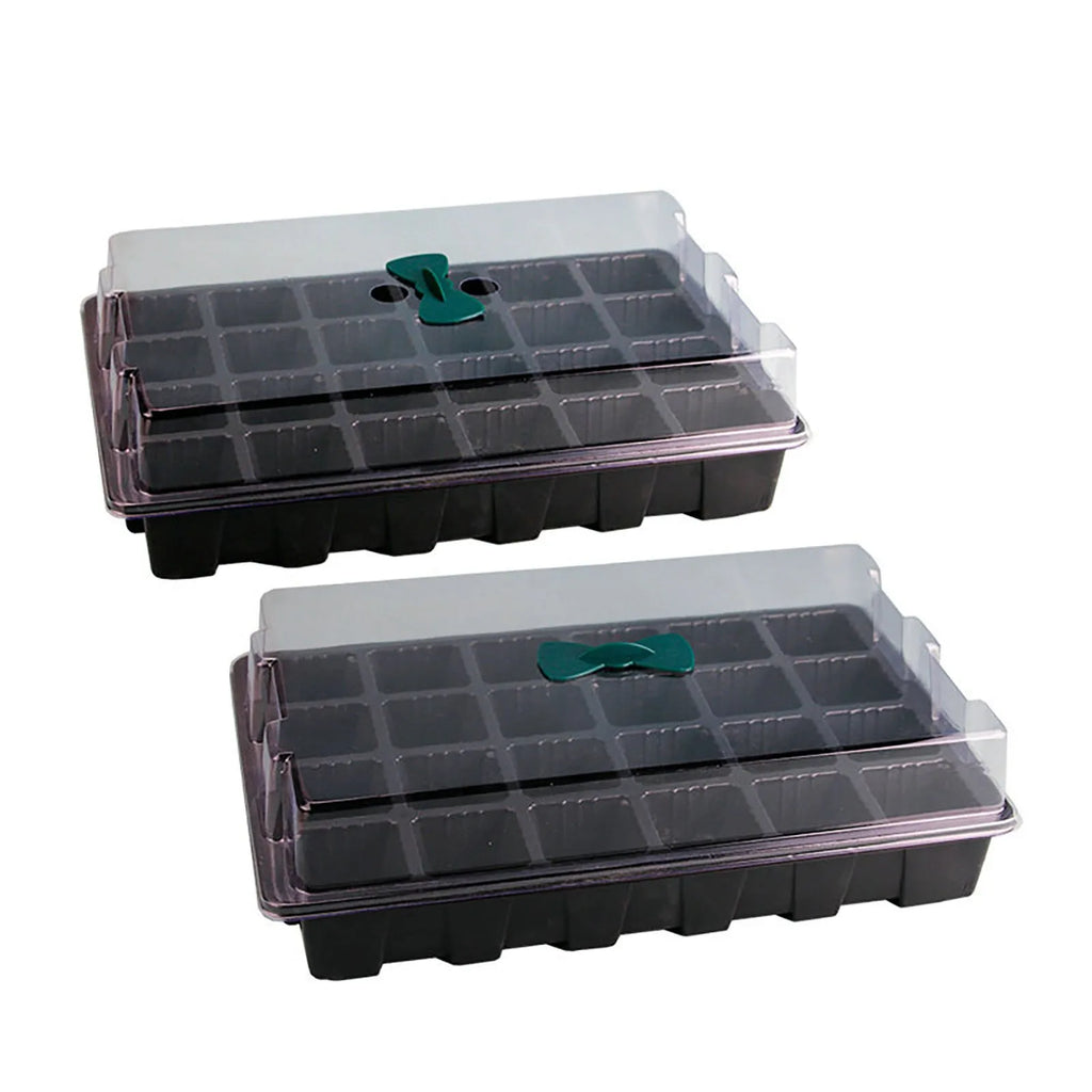 24 Cells Seedling Tray Germination Box With 2 Breathable Holes Garden Greenhouse Flower Plant Vegetable Seed Planting Box 1/5pcs