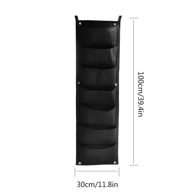 7 Pocket Vertical Growing Planting Bag Felt Fabric Wall Hanging Outdoor Garden Planter Pot Flower Vegetable Growing Container