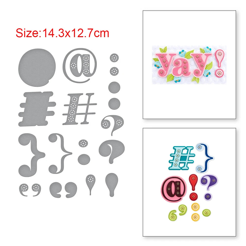 Stitched Alphabet Metal Cutting Dies Stitched Punctuation Symbols Numbers Die Cuts for DIY Scrapbooking Crafts Card Making