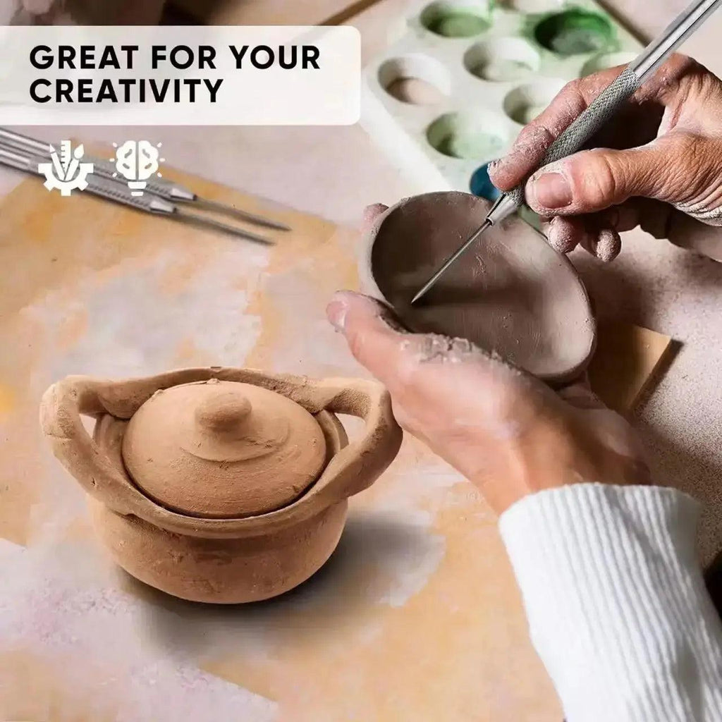 6pcs Texture Pottery Clay Tools DIY Tool Carving Stainless Steel Modeling Hole Punch Ceramics Sculpture