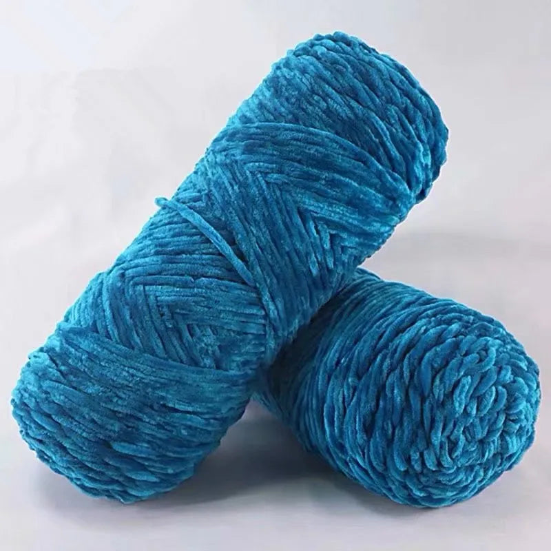 DIY Soft Chenille Yarn for Knitting and Crochet 100g 130M Polyester Velvet Amigurumi Dolphin Baby Plush