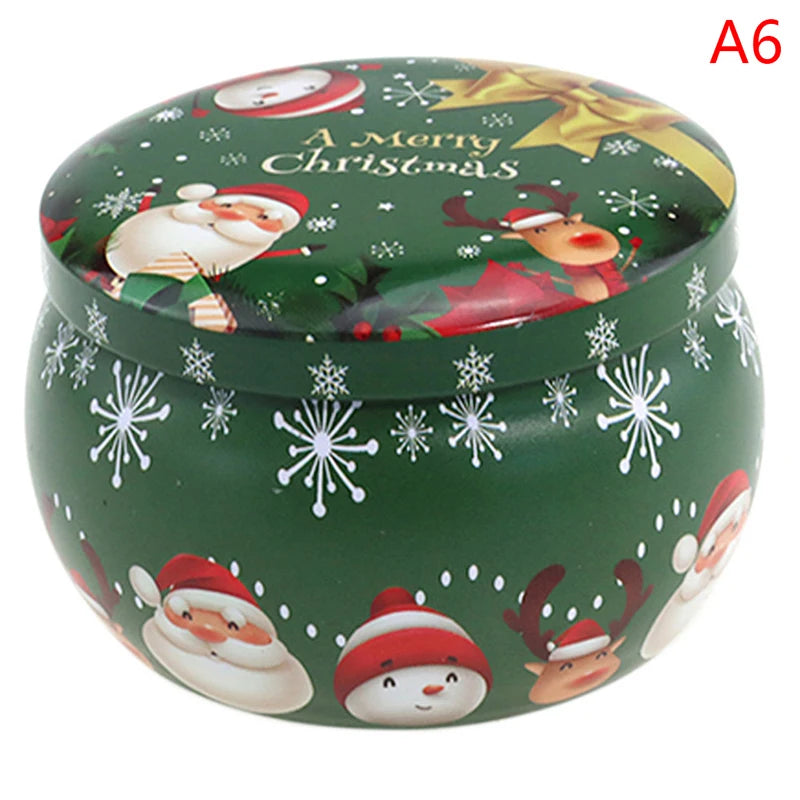 Portable Travel Christmas Aromatherapy Candle Jar Christmas Scented Candle Tin Jar Portable Travel Soy Wax Plant Candle Gift Box