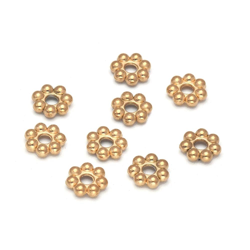 Stainless Steel Daisy Spacer Beads Mini Snowflake Spacer Charms for Jewelry Making DIY Bracelets Necklace and Crafting
