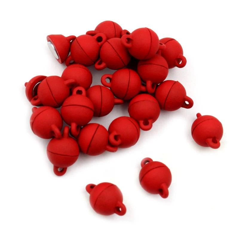 5 Sets  Love Heart Round Shaped Magnetic Connected Clasps Beads Charms End Caps for DIY Couple Bracelet Necklace Making