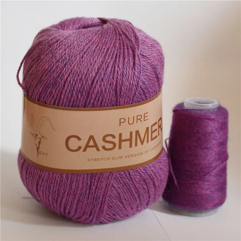 Pure Mongolian Cashmere Yarn for Crocheting 3-Ply Worsted Warm Soft Weaving Fuzzy Knitting Thread Pack of 5