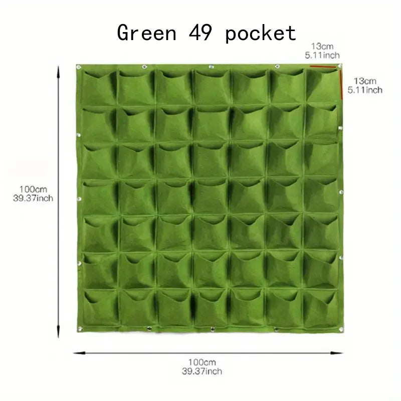 Felt bags suitable for plant planting, vertical wall hanging, balcony greening, flower growth and square multi-mouth felt bags
