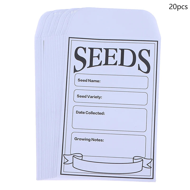 20 Pcs Kraft Paper Bag For Vegetable Seeds， Self Adhesive Seed Packets Envelope Seed Storage Collection Preservation Bag