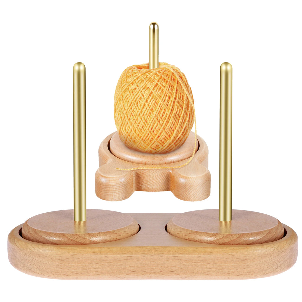 Wooden Yarn Holder Dispenser for Crocheting Yarn Ball Holder for Knitting Yarn Spindle Dispenser for Knitting Embroidery Crafts