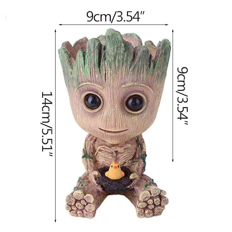 Groot Flower Pot Groot Flower Home Decoration Vases Multifunction Ornaments Arrangement Action Character Figurine Pen Holder