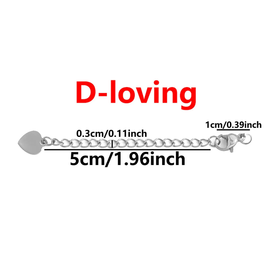 10 Pcs Stainless Steel End Chain with Lobster Clasp Skeletonized Heart Pendant DIY Bracelet Necklace Unique and Exquisite