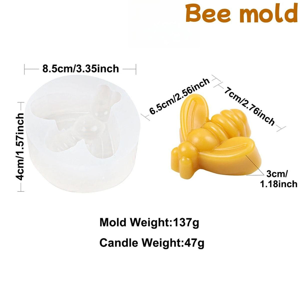 3D Bee Honeycomb Candle Molds Beehive Pillar Silicone Mold DIY Homemade Beeswax Scented Plaster Candle Soap Mold Home Decor