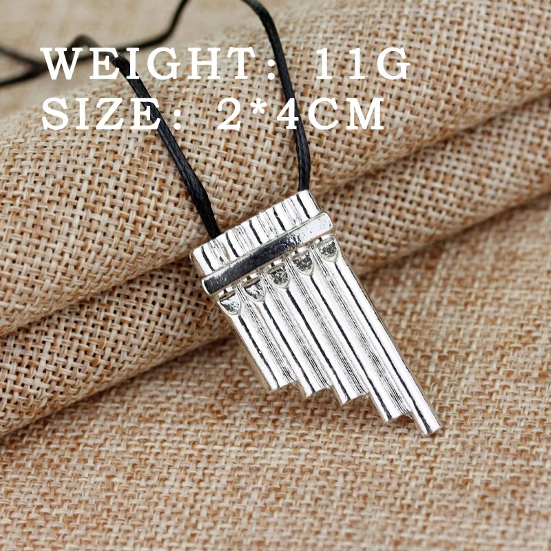 Fashion Charm Peter Pan Magic Flute Necklace Musical Leather Chain Pendant Jewelry For Men Women Gifts