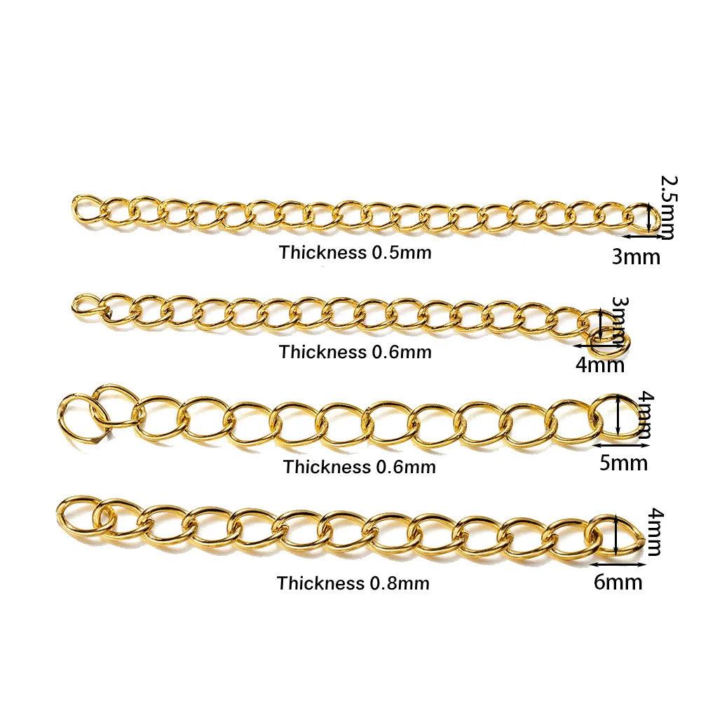 50pcs/Lot 5cmStainless Steel Extension Chains Necklace Bracelet Chain for DIY Jewelry Findings Making Handmade Supplies