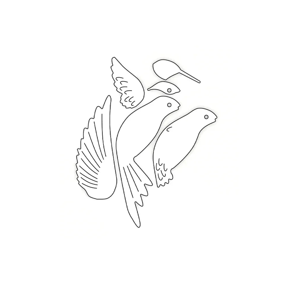 Beautiful Blooming Flower Hummingbirds Metal Cutting Dies for DIY Card Making Scrapbooking and Crafting Supplies