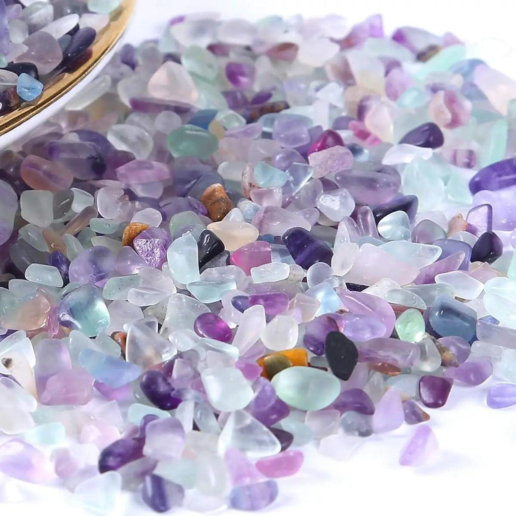 100g Amethyst/Colorful Fluorite/Botswana Agate Semi Tumbled Gemstone Mini Chips 5 - 8mm