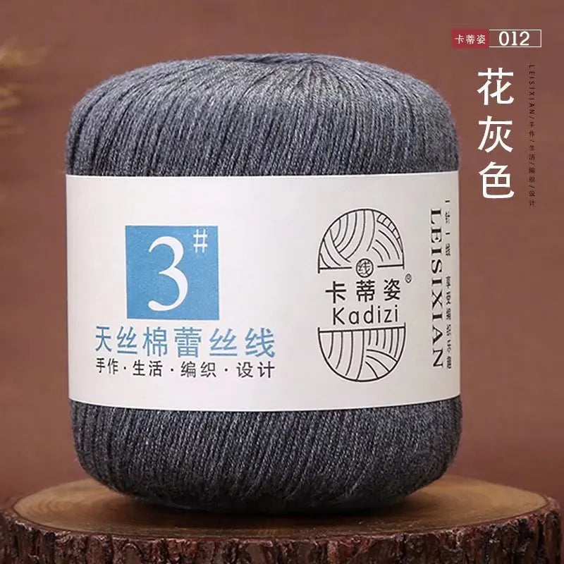 100 Percent Mercerized Cotton Lace Yarn for Hand Knitting and Crochet Arts Crafts