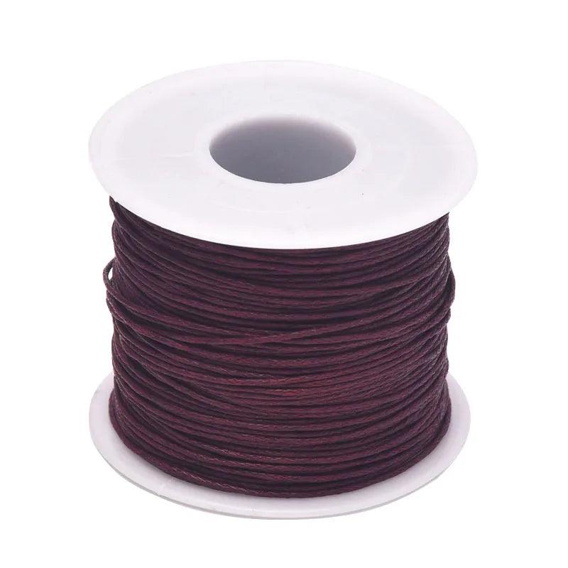 24-70m 1mm Waxed Cotton Cord For Beading Craft DIY Bracelet Necklace Braided String Thread Jewelry Findings Making HK042