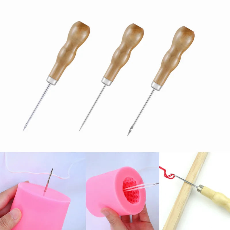 DIY Candle Making Punch Tool Round Hole Cone Crochet Hand Drill for Silicon Mold Practical Gadget Punching Candle Auxiliary Tool