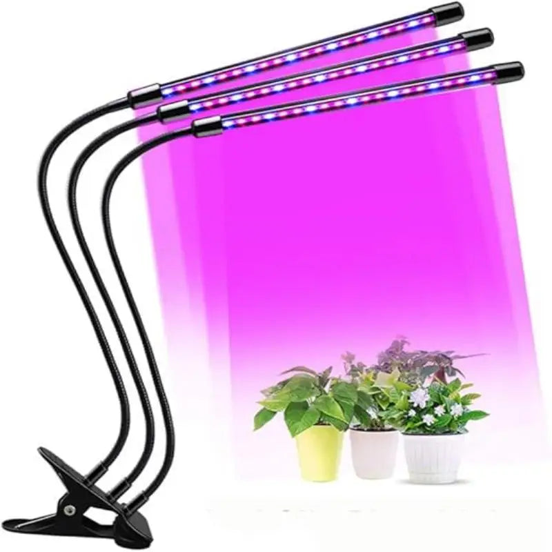 Plant cultivation light with timing function of 3 hours/6 hours/12 hours, indoor cultivation light, 360° adjustable, 3 heads.