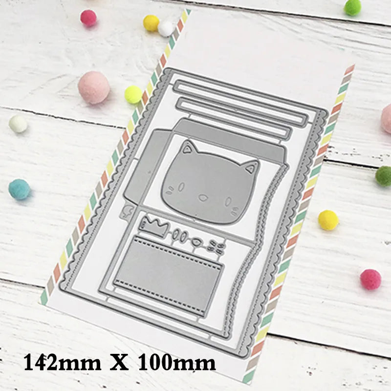 Happy Birthday Word Cutting Dies Sweet Feline Metal Die Cuts for DIY Scrapbooking Album Card Making Decoration